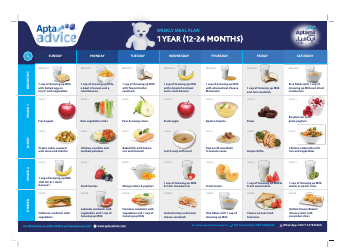 Document preview: Weekly Meal Plan - 1 Year (12-24 Months)