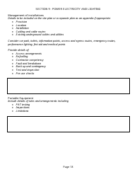 Event Management Plan Template, Page 18