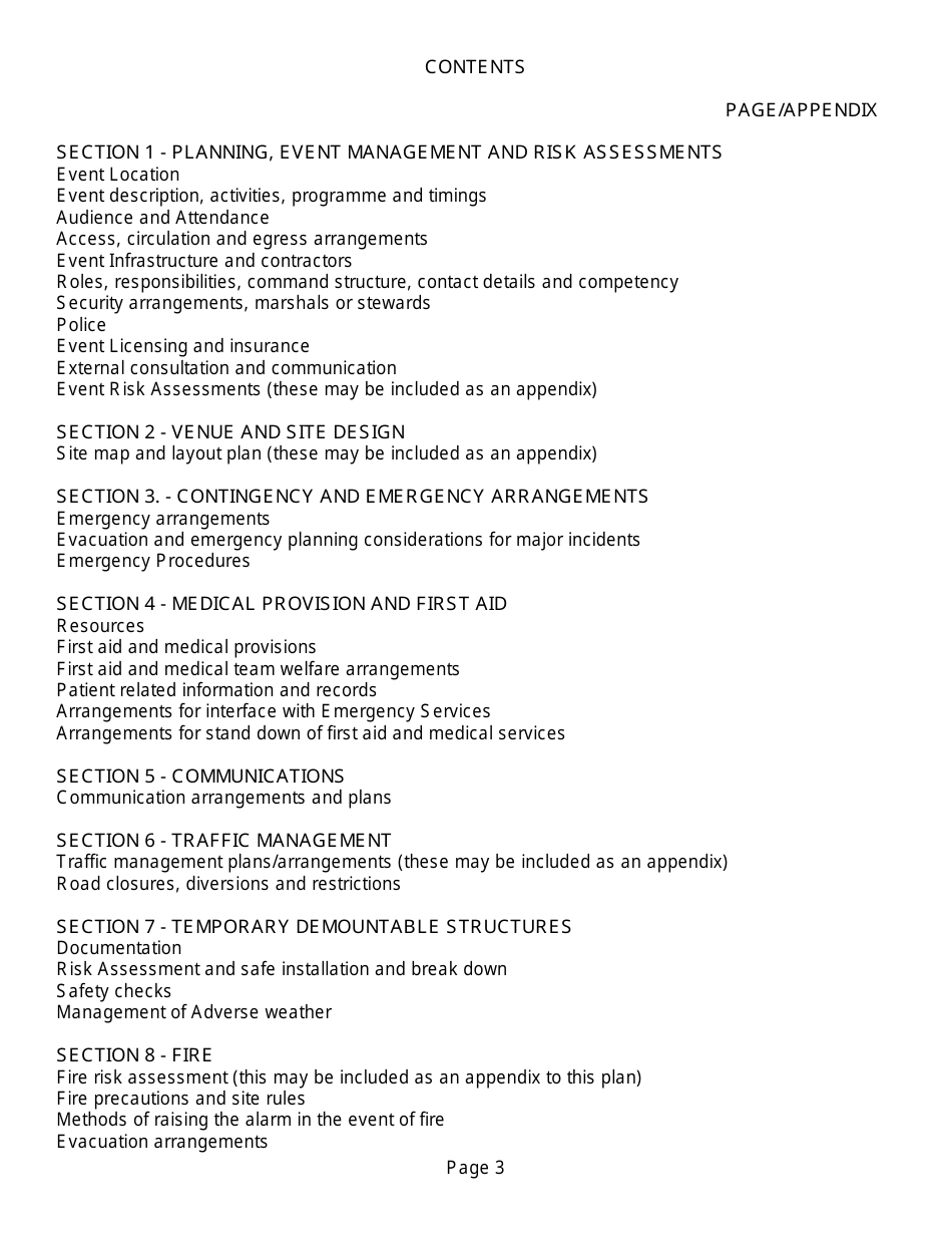Event Management Plan Template, Page 3