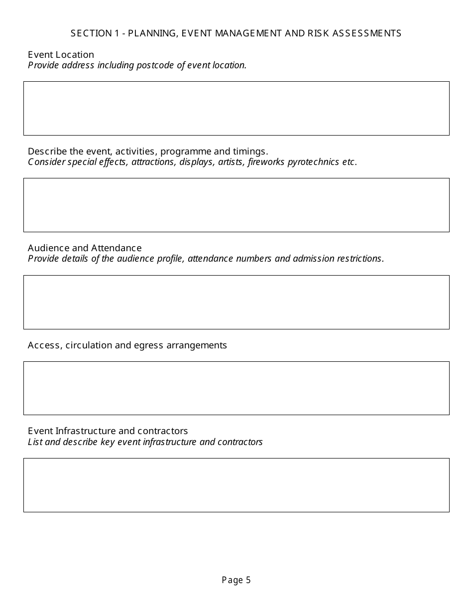 Event Management Plan Template, Page 5
