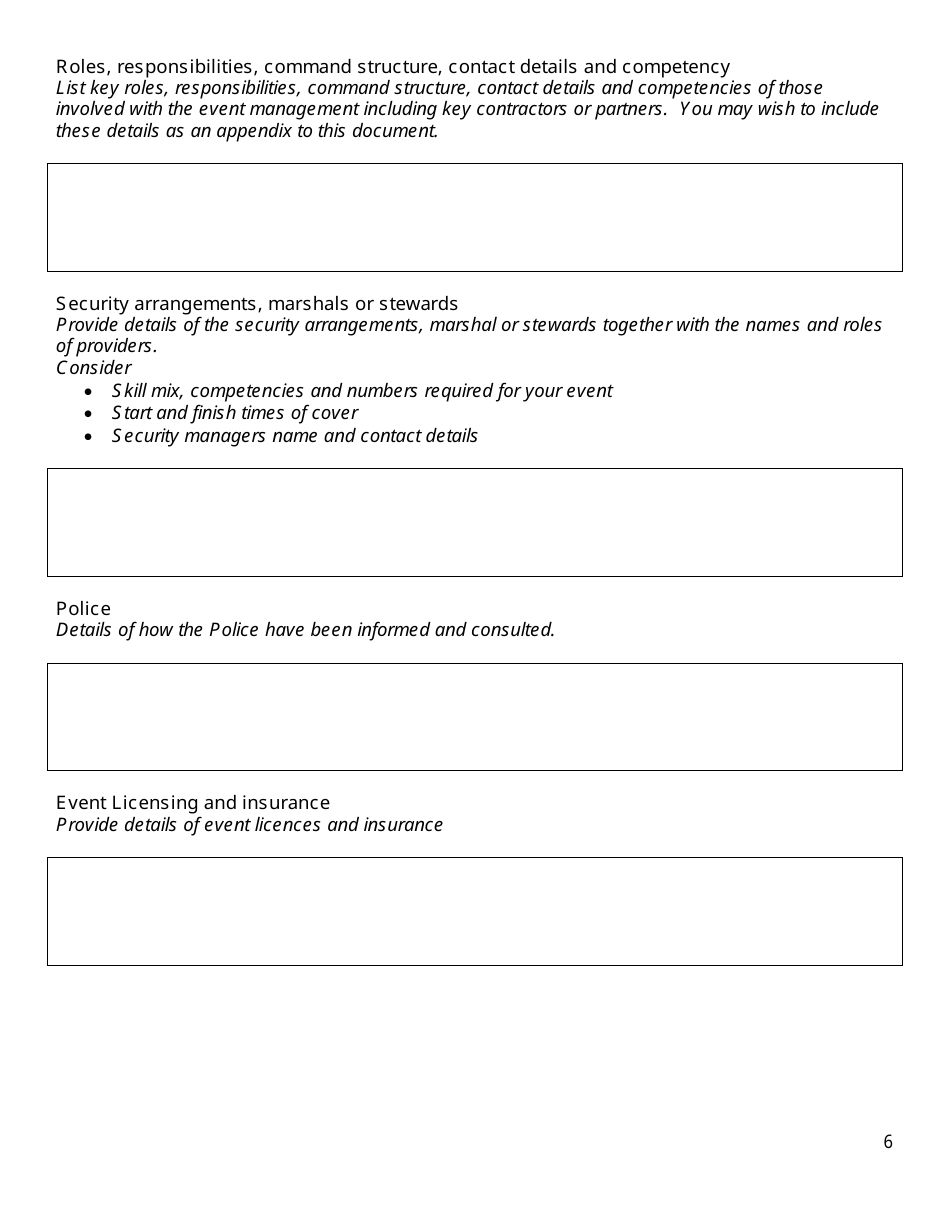 Event Management Plan Template, Page 6