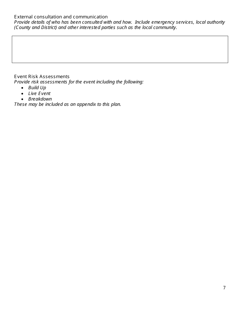 Event Management Plan Template, Page 7