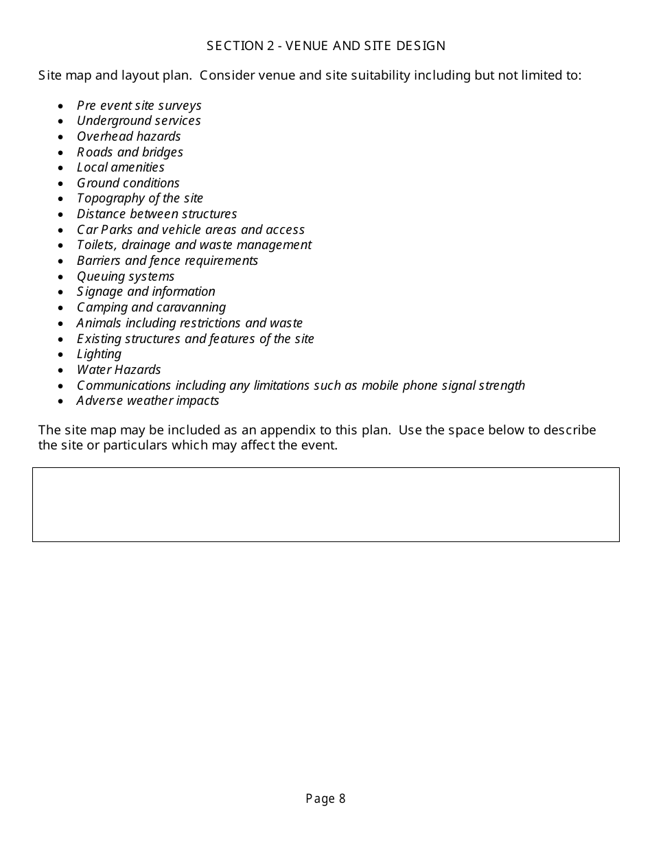 Event Management Plan Template, Page 8