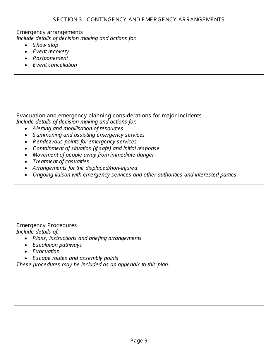 Event Management Plan Template, Page 9