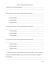 Basic Five-Paragraph Outline Frame, Page 2