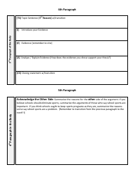 Graphic Organizer for the Argument Essay, Page 3