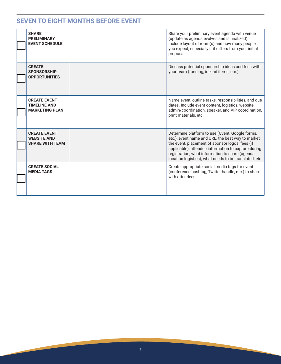 Event Logistics Checklist, Page 3