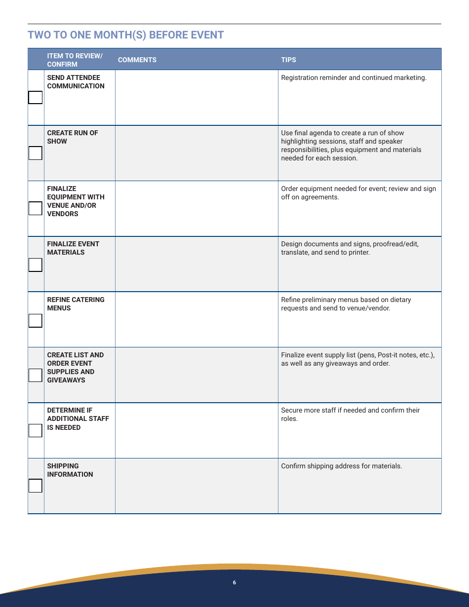 Event Logistics Checklist Download Fillable PDF | Templateroller