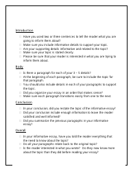 Document preview: Informative Essay Outline - Four Points