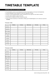 Document preview: Timetable Template