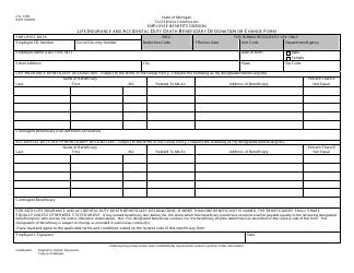 Document preview: Form CS-1781 Life Insurance and Accidental Duty Death Beneficiary Designation or Change Form - Michigan