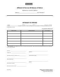 Document preview: Affidavit of Service or Waiver of Notice - Wisconsin