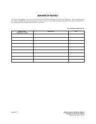 Affidavit of Service or Waiver of Notice - Wisconsin, Page 2