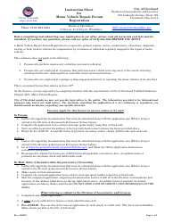 Document preview: Motor Vehicle Repair Person Registration Application - City of Cleveland, Ohio