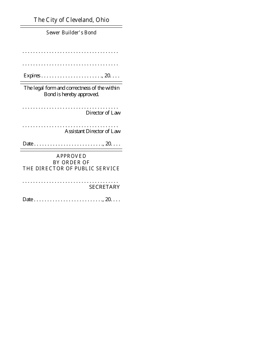 Sewer Builders Bond - City of Cleveland, Ohio, Page 3