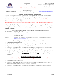 Mobile Vending Permit Application (Inside Central Business District) - City of Cleveland, Ohio