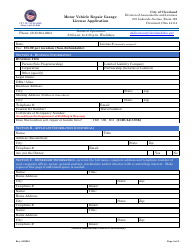 Motor Vehicle Repair Garage License Application - City of Cleveland, Ohio, Page 2
