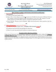 Tire Disposal Registration Application - City of Cleveland, Ohio, Page 2