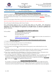Document preview: Private Property Vending Permit Application - City of Cleveland, Ohio