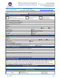 Mobile Vending Permit Application (Outside Central Business District) - City of Cleveland, Ohio, Page 2