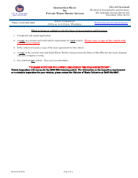 Private Waste Hauler License Application - City of Cleveland, Ohio, Page 2