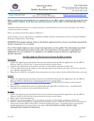 Document preview: Outdoor Restaurant License Application - City of Cleveland, Ohio