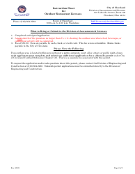 Outdoor Restaurant License Application - City of Cleveland, Ohio, Page 2