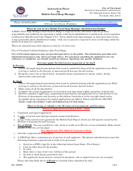 Document preview: Mobile Food Shop Manager Application - City of Cleveland, Ohio