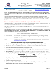 Instruction Sheet for Street Vendor&#039;s Mobile Permit (Zone 2 - Parade) - City of Cleveland, Ohio