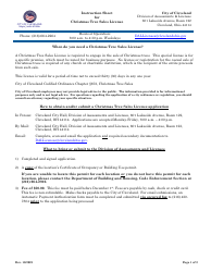 Document preview: Christmas Tree Sales License Application - City of Cleveland, Ohio