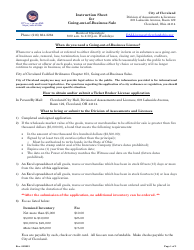 Document preview: Going-Out-Of-Business Sale Application - City of Cleveland, Ohio