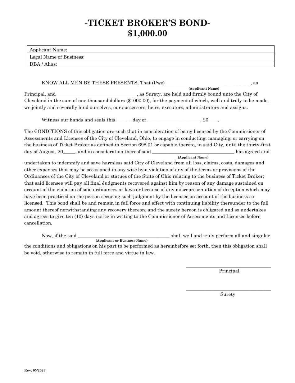 Ticket Broker License Application - City of Cleveland, Ohio, Page 4
