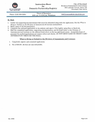 Domestic Partnership Registry Application - City of Cleveland, Ohio, Page 2