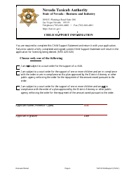 Form TA125 Application for Renewal of Taxicab Driver&#039;s Permit - Nevada, Page 4