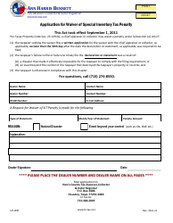 Document preview: Form SIT-WPI Application for Waiver of Special Inventory Tax Penalty - Harris County, Texas