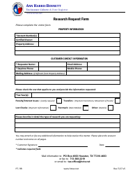 Document preview: Form PT- RR Research Request Form - Harris Couty, Texas