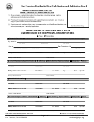 Form 524B Tenant Financial Hardship Application (Income Based or Exceptional Circumstances) - City and County San Francisco, California, Page 2