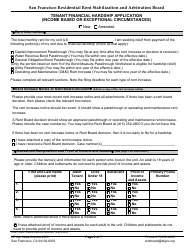Form 524B Tenant Financial Hardship Application (Income Based or Exceptional Circumstances) - City and County San Francisco, California, Page 3
