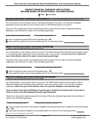 Form 524B Tenant Financial Hardship Application (Income Based or Exceptional Circumstances) - City and County San Francisco, California, Page 4