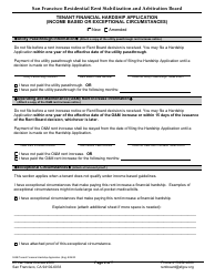 Form 524B Tenant Financial Hardship Application (Income Based or Exceptional Circumstances) - City and County San Francisco, California, Page 5