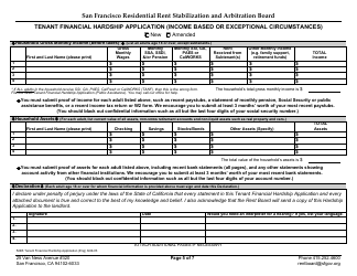 Form 524B Tenant Financial Hardship Application (Income Based or Exceptional Circumstances) - City and County San Francisco, California, Page 6