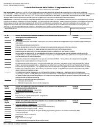 Formulario DCF-F-2409-S Lista De Verificacion De La Politica: Campamentos De Dia - Wisconsin (Spanish)