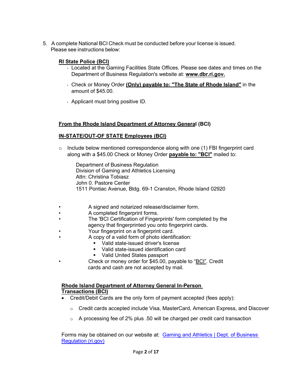 Operations Employee Application - Rhode Island, Page 2