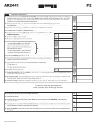 Form AR2441 Child and Dependent Care Expenses - Arkansas, Page 2