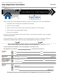 Document preview: Form 10-A Voter Registration Cancellation - Ohio
