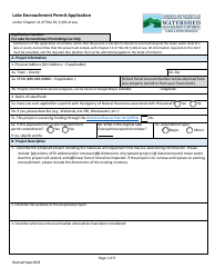 Document preview: Lake Encroachment Permit Application - Vermont