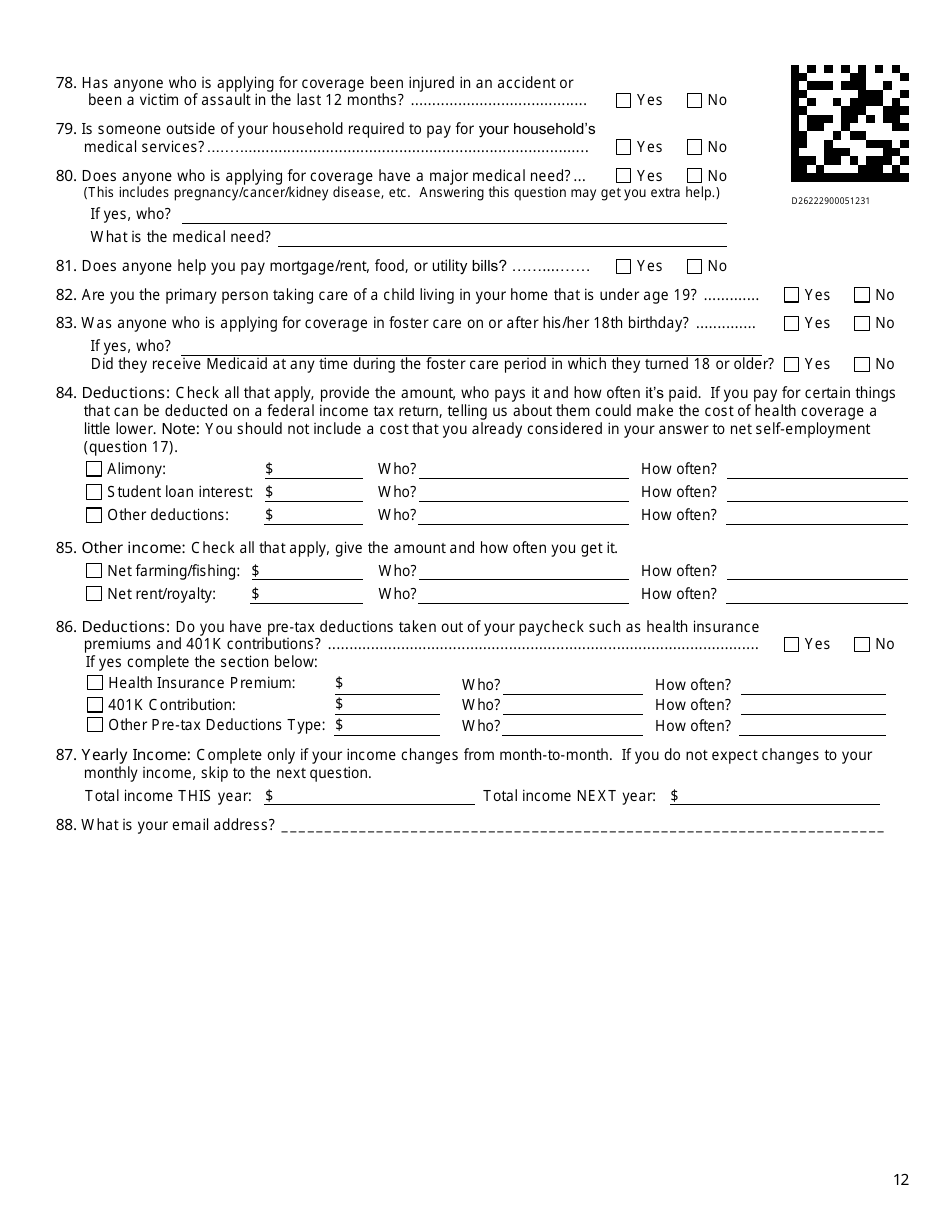 Form DWS-ESD61APP Application for Snap, Financial Assistance, Child Care, and Medical Assistance - Utah, Page 12
