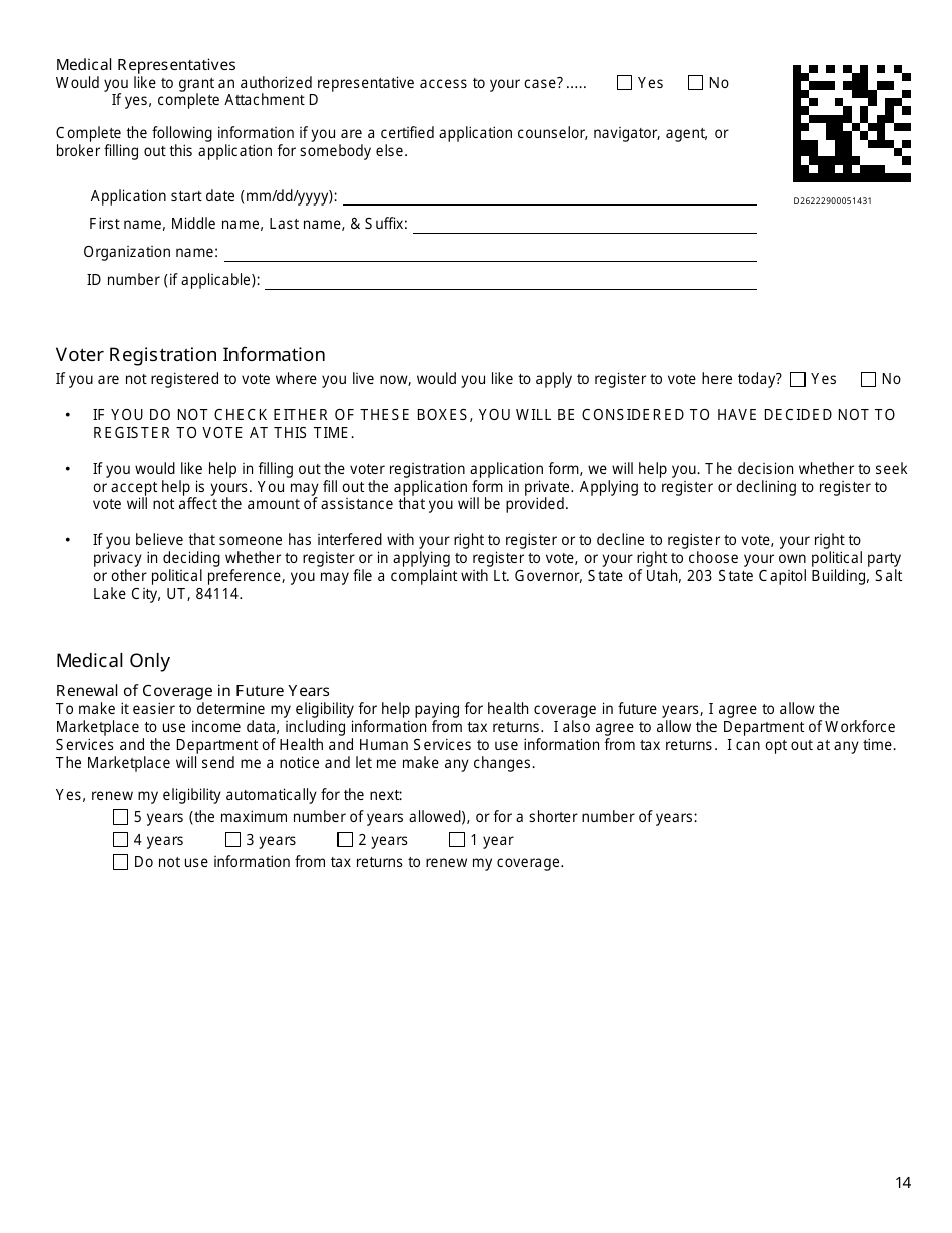 Form DWS-ESD61APP Application for Snap, Financial Assistance, Child Care, and Medical Assistance - Utah, Page 14