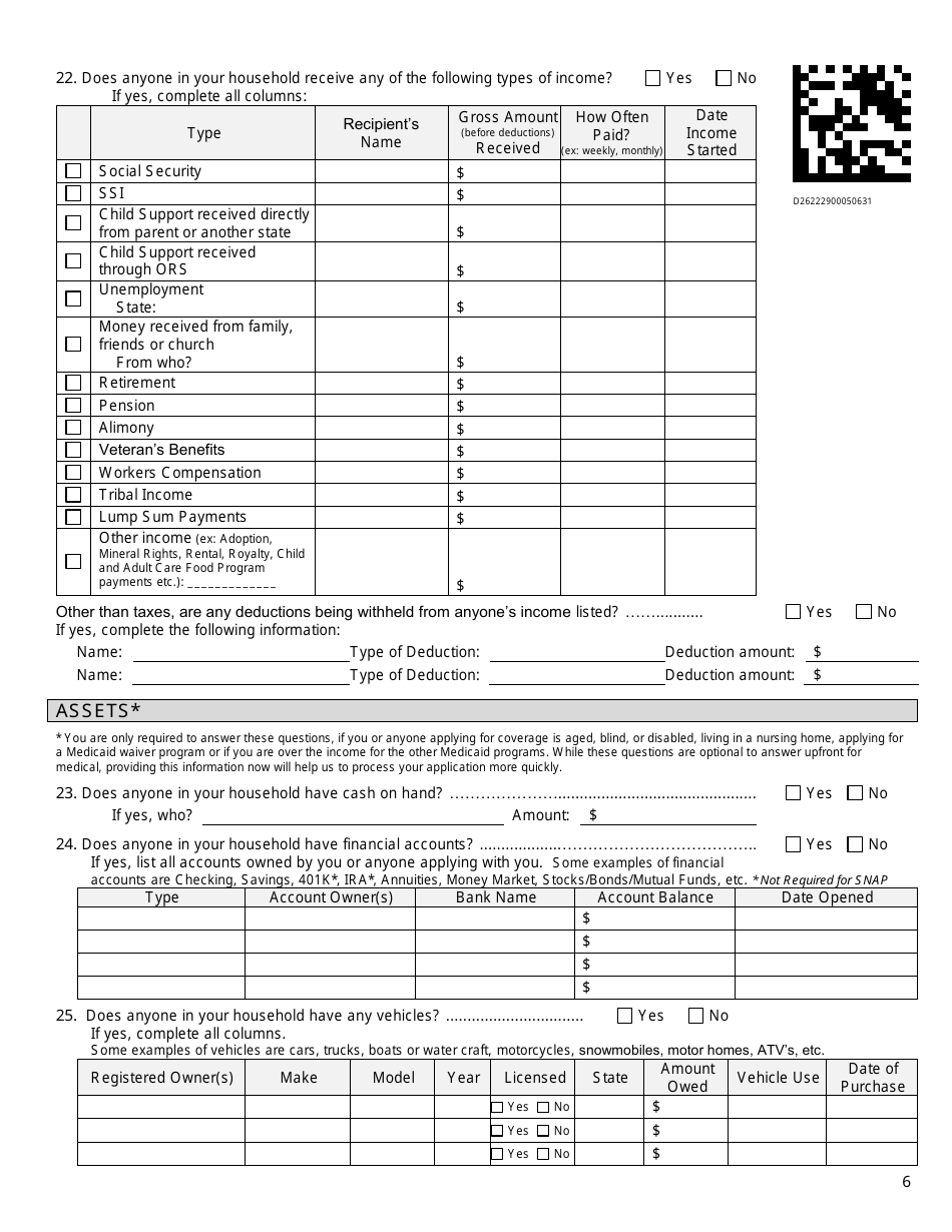 Form DWS-ESD61APP Application for Snap, Financial Assistance, Child Care, and Medical Assistance - Utah, Page 6