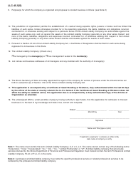 Form LLC-45.5(S) (LLC39.11) Application for Admission to Transact Business - Illinois, Page 2